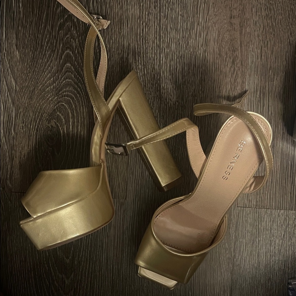 Elegant Gold Platform Heels by Bershka